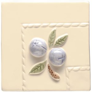 Winchester Blue Crabapple Decorated Tile 105x105mm W.HPLB1063