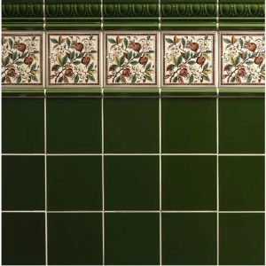 Edwardian Green Field Tile Gloss Ceramic - GEG9000 - 152x152 Original Style