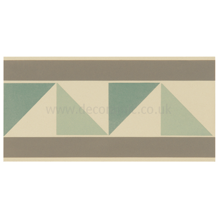 Pyrenees Border Light Grey, Light Jade and Dark Jade on White tile 8056V 151x75x9 mm Odyssey Original Style