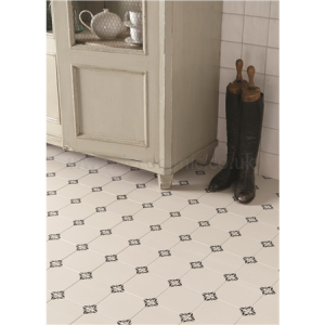 Empire Black on Dover White tile 8030V 151x151x9 mm Odyssey Original Style