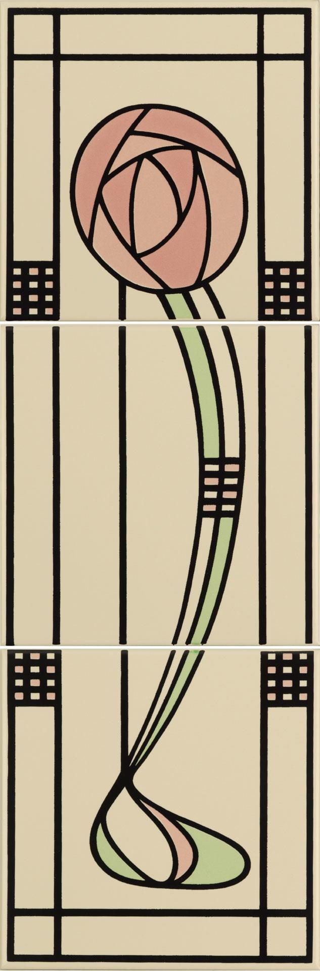 Glasgow Rose 3 Tile Set 6993B Artworks Original Style