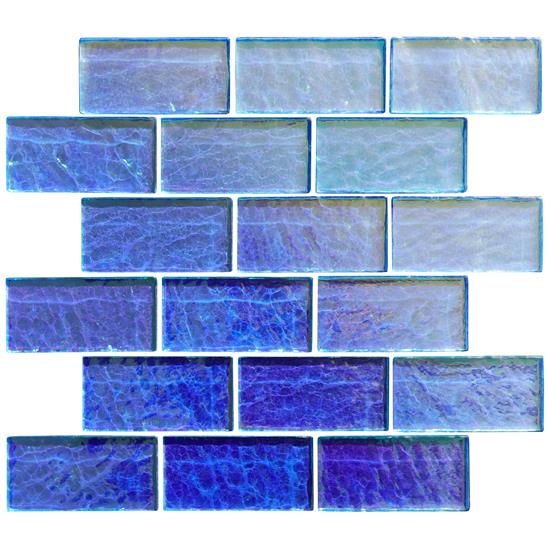 Blue Gloss Mosaic Glass tile GW-RBLBBMOSG 315x305mm Glassworks Original Style