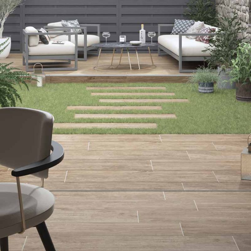 Harewood Oak Matt Porcelain tile P11204 19.5x120x1.1cm Al Fresco Verona