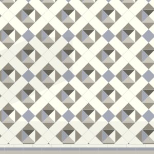 Highclere (A) with Simple border victorian floor tile design