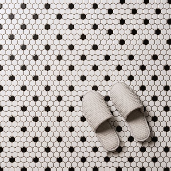 CS-HNYCOMWB Black And White Honeycomb 297x257mm | 11 3/4x10 1/8 " decorative tile Original Style