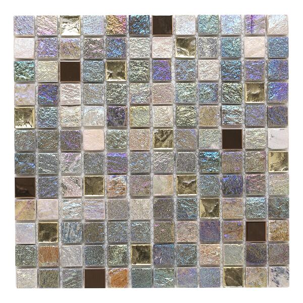 Iridescent MixMosaic Mixed Glass tile G30145 23x23mm Verona