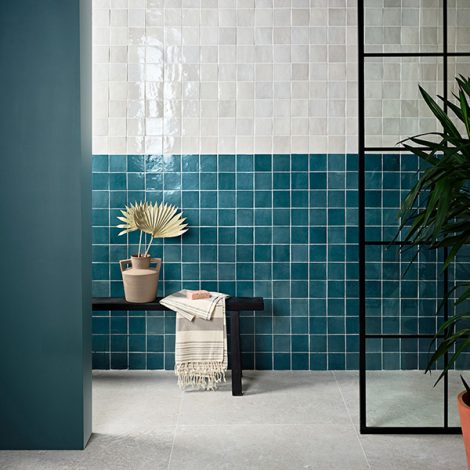 Maroc Berber Ceramic Gloss Aquamarine Tile Ca_Pietra