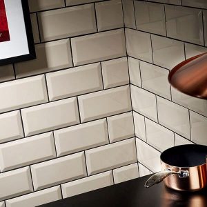 Metro Almond Gloss Ceramic tile Verona P10253 100x200mm