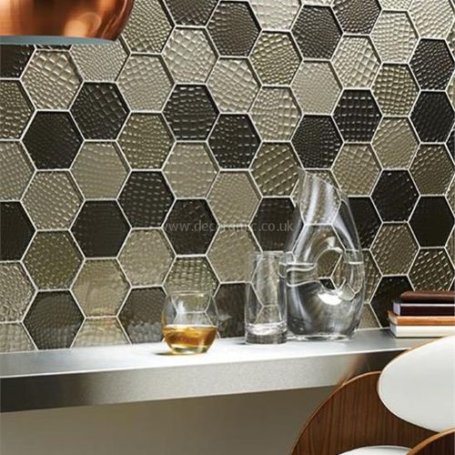 Futura Sepia clear glass tile GW-FSHMOS 289x280mm Glassworks Original Style