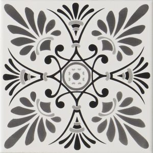 Odyssey Orleans Grey on Brilliant White 8510AGR Ceramic tile Glazed 152x152mm Original Style