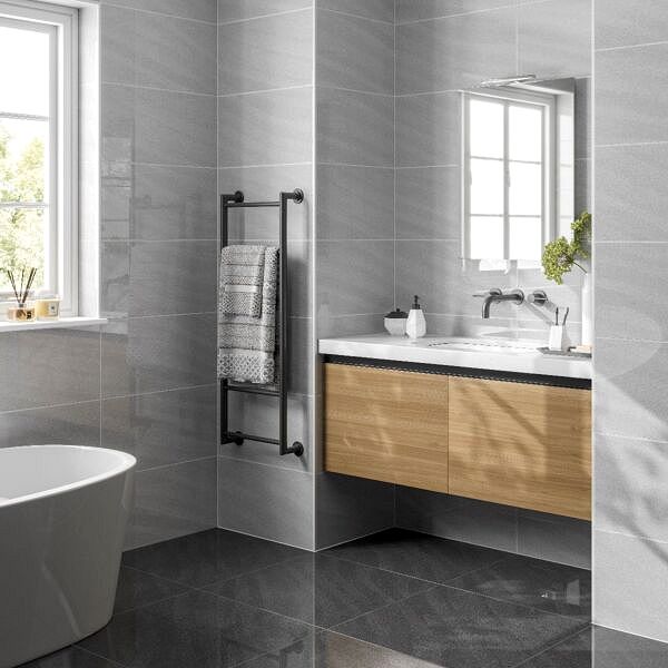 Seaboard Light Grey Matt Porcelain tile P10969 600x600mm Verona