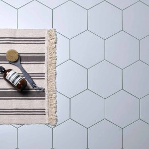 Signature Hexagon Porcelain Pearl White Matt Porcelain Tile 20x23 Ca’ Pietra