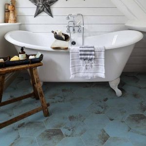 Signature Hexagon Porcelain Verdigris Matt Porcelain Tile 20x23 Ca’ Pietra