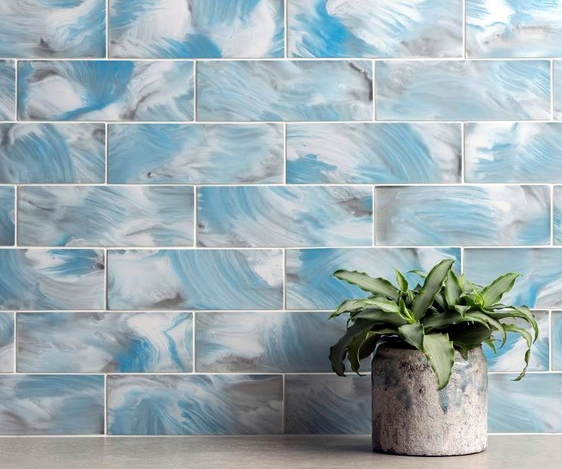 Sky Patterned Brick Satin Decorated Glass - GW-SKY2276 - 76x220 Original Style