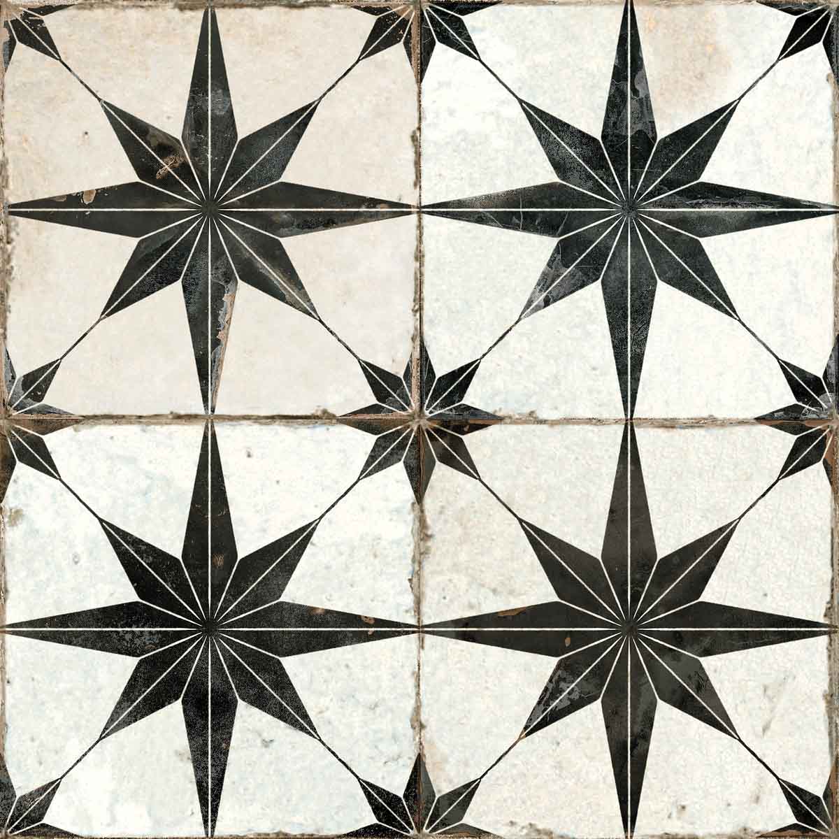 Spitalfields Ceramic Retro Star Black Single Ca_Pietra