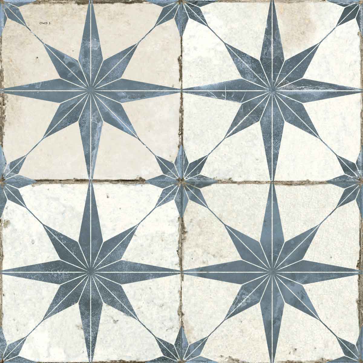 Spitalfields Ceramic Retro Star Blue Single Ca_Pietra