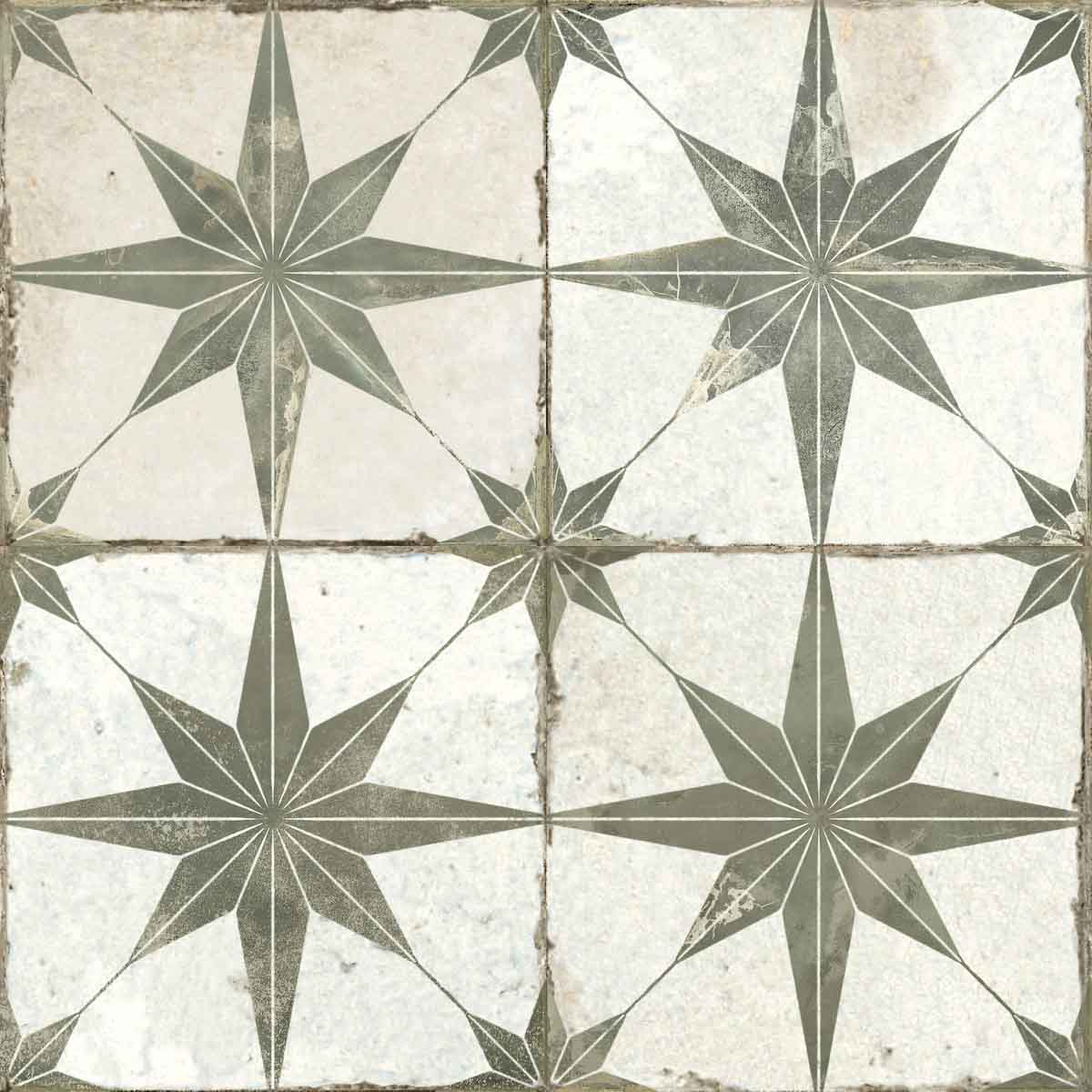 Spitalfields Ceramic Retro Star Sage Single Ca_Pietra