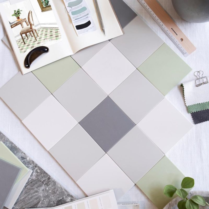 9304V Spring Green Square 106x106mm | 4 1/8x4 1/8'' Plain tile Original Style