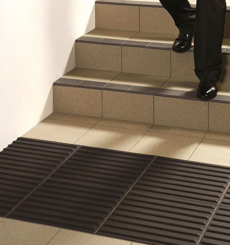 Tactile Corduroy Anthracite Strucutured Anti Slip Porcelain - DW-TCANT4040 - 400x400x12.5 Dorset Woolliscroft