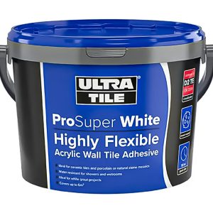 Ultra Tile Fix ProSuper Flexible White Ready Mixed Wall Tile Adhesive 15kg