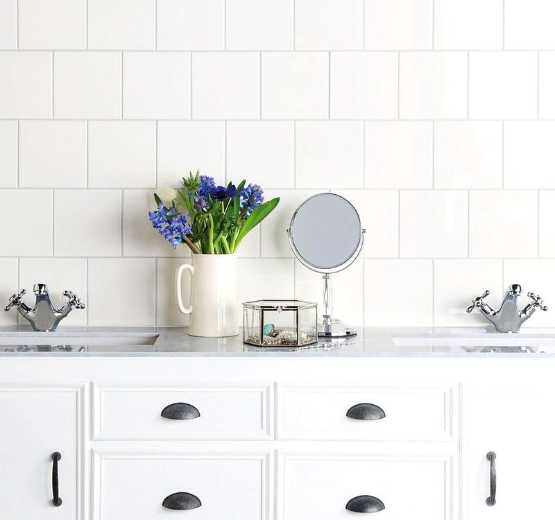 Vintage White Field Tile Gloss Ceramic - GKT9000 - 152x152x7 Original Style