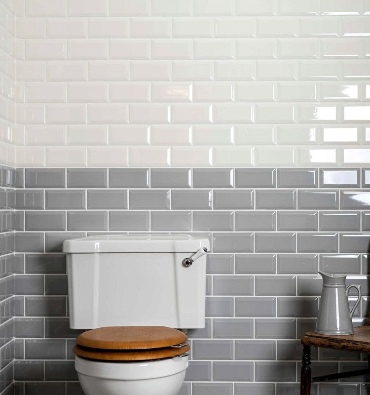 Westminster Grey Metro Bevelled Tile Gloss Ceramic - GWE9004 - 150x75 Original Style